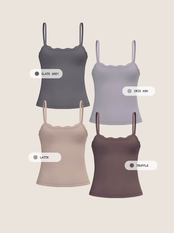 Leakproof Scallop Cami - Limited Edition Colours