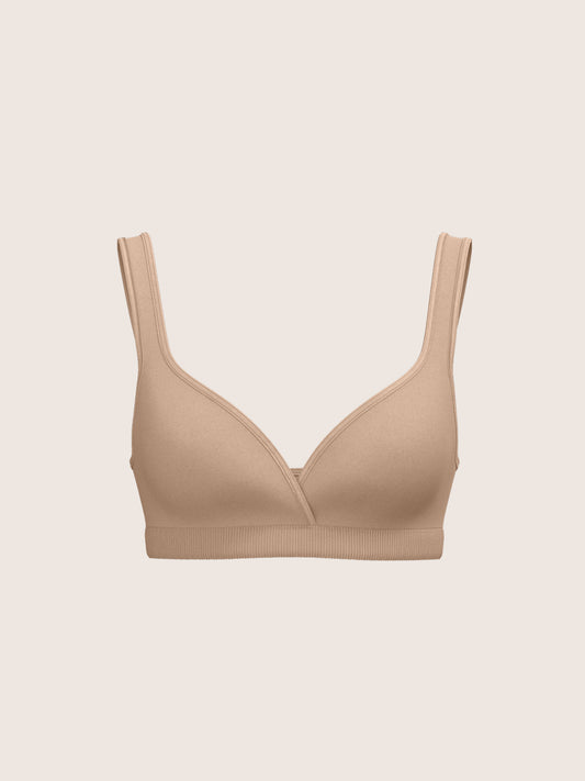 ASOS DESIGN Maternity Miley molded & lace bra in beige